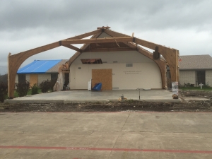 This is what's left of the sanctuary of the Ovilla Road Church of the Nazarene in Glenn Heights