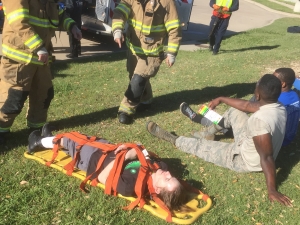 Real people were used as patients during the training.